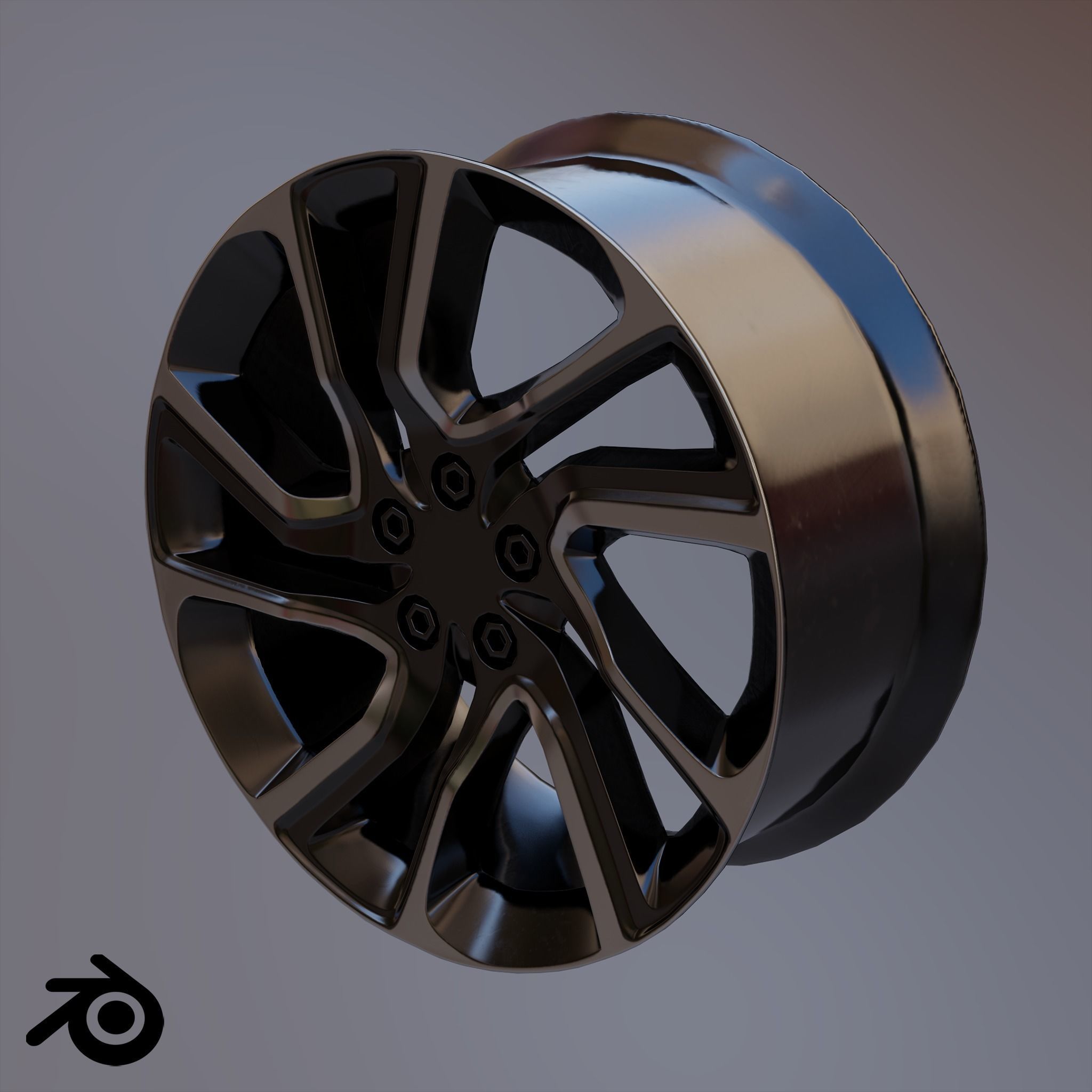 Sport Car Rim 3 Game-Ready 3D Model Low-poly 3D model_3