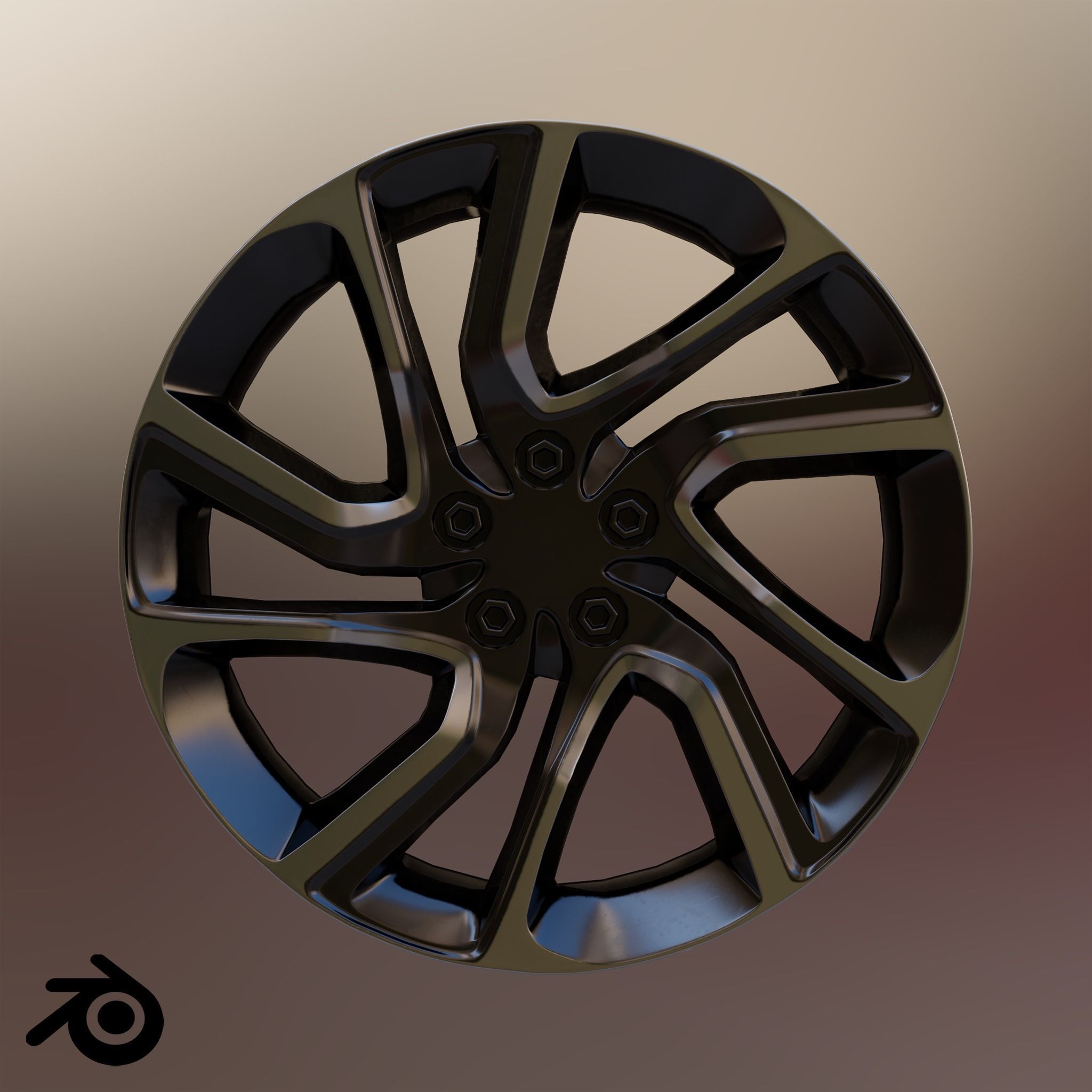 Sport Car Rim 3 Game-Ready 3D Model Low-poly 3D model_4
