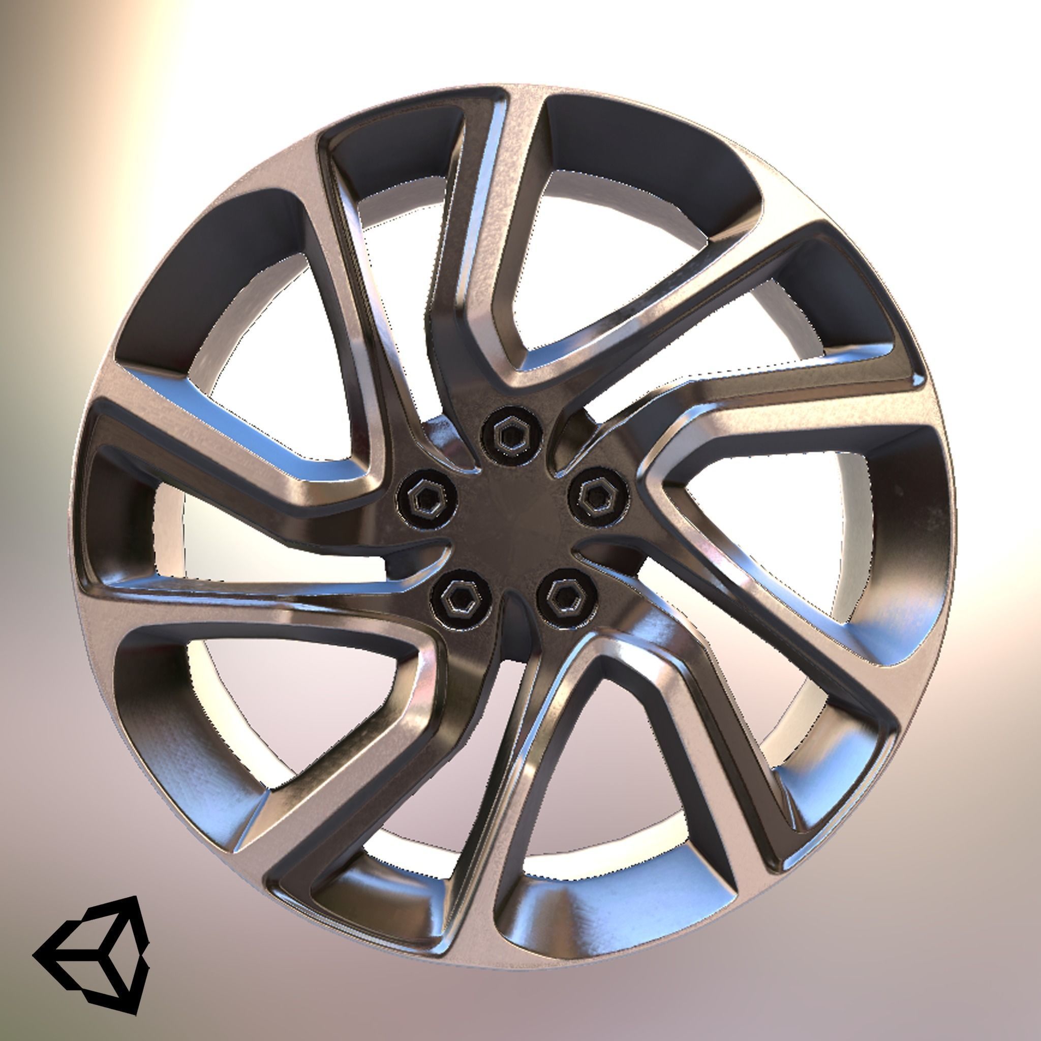 Sport Car Rim 3 Game-Ready 3D Model Low-poly 3D model_21