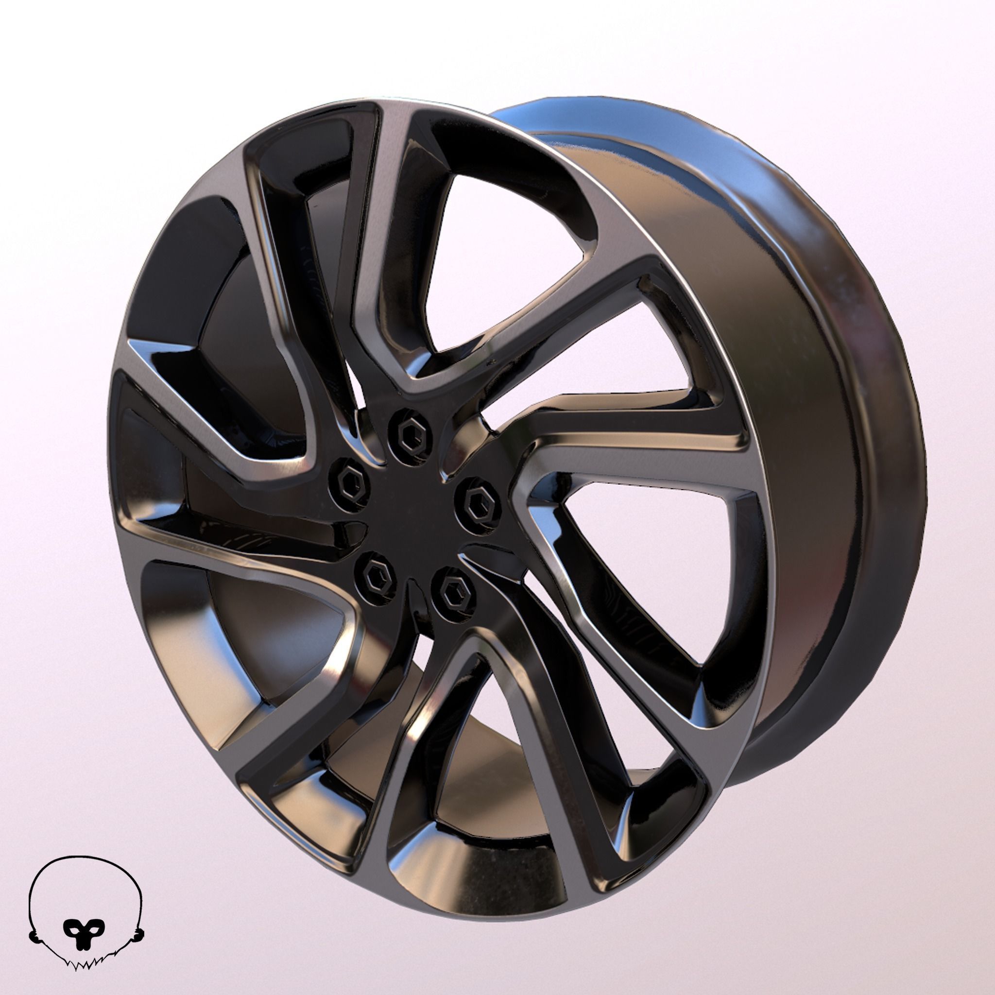 Sport Car Rim 3 Game-Ready 3D Model Low-poly 3D model_12