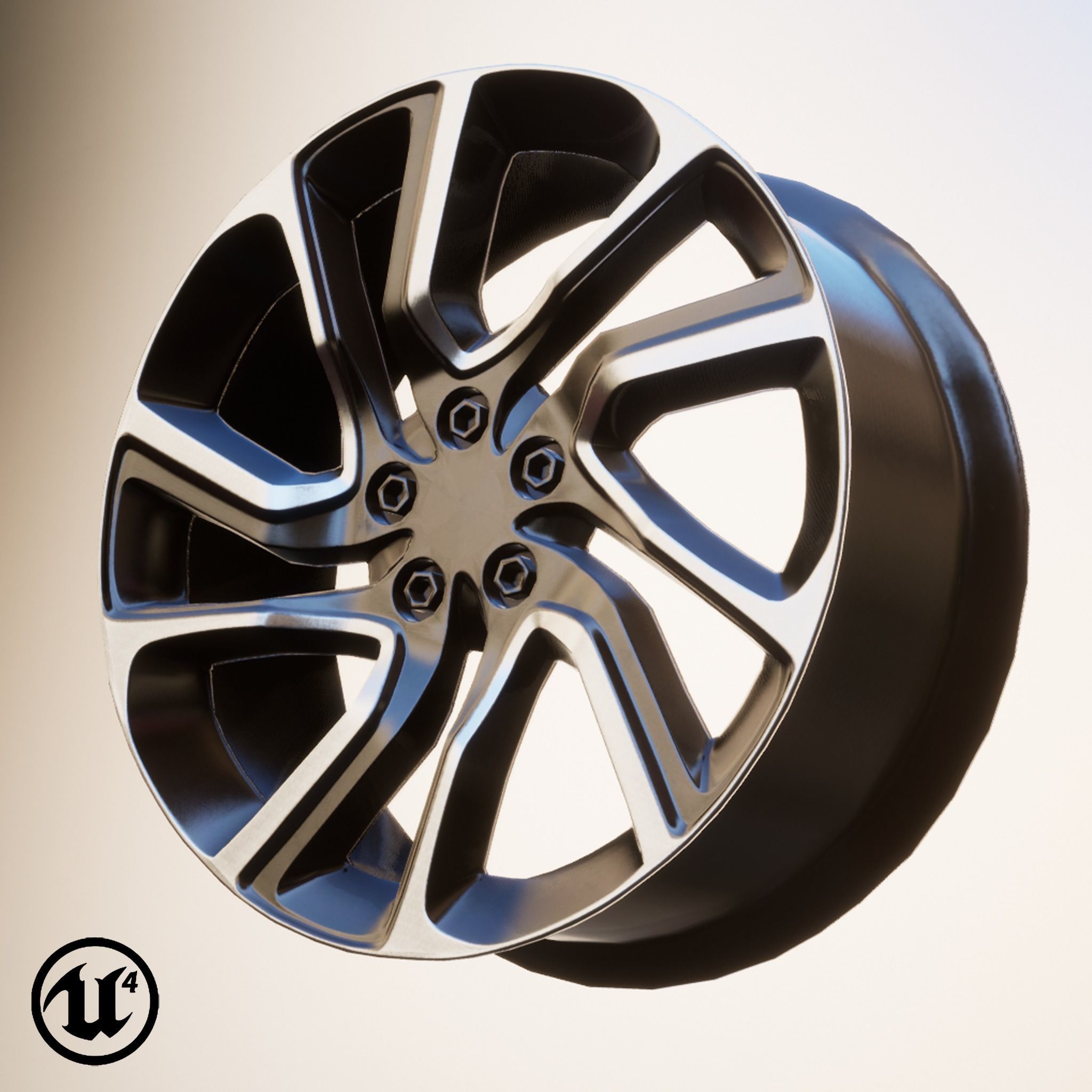 Sport Car Rim 3 Game-Ready 3D Model Low-poly 3D model_15