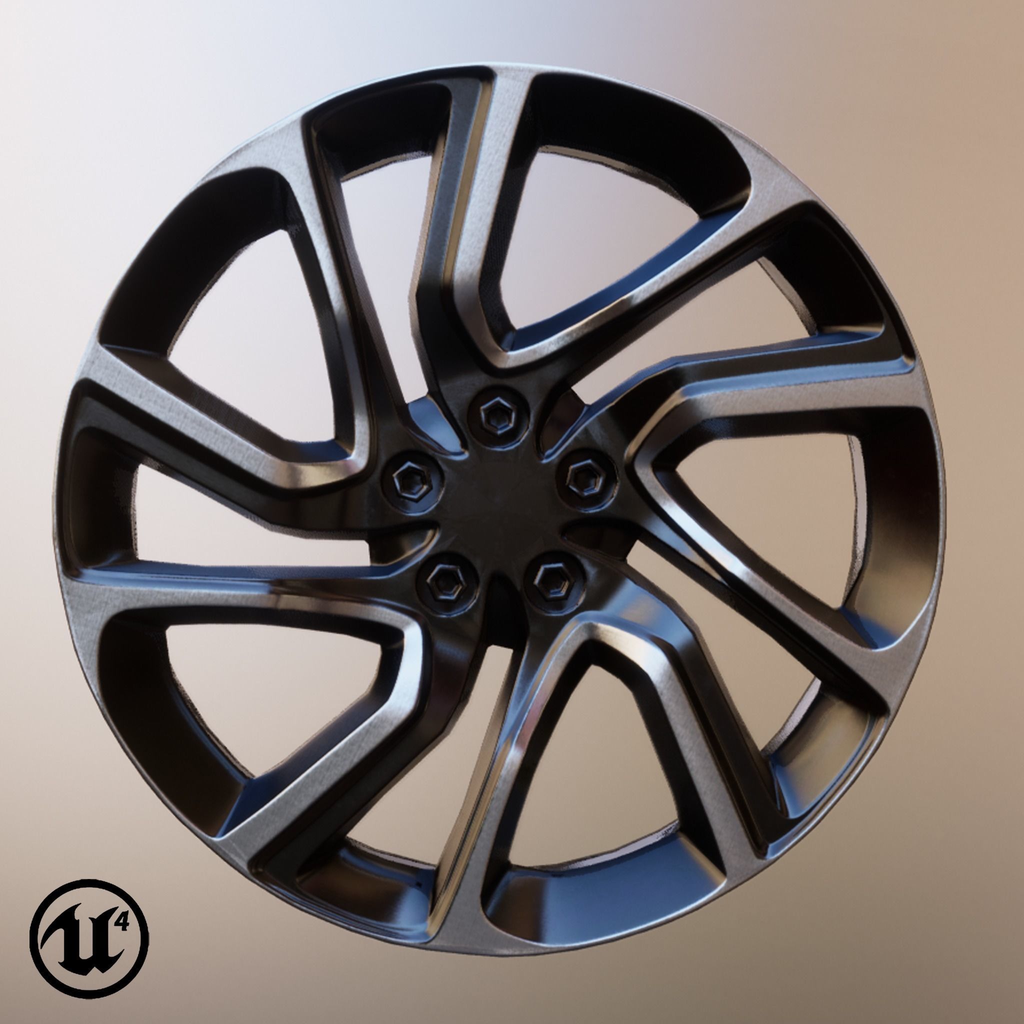 Sport Car Rim 3 Game-Ready 3D Model Low-poly 3D model_17