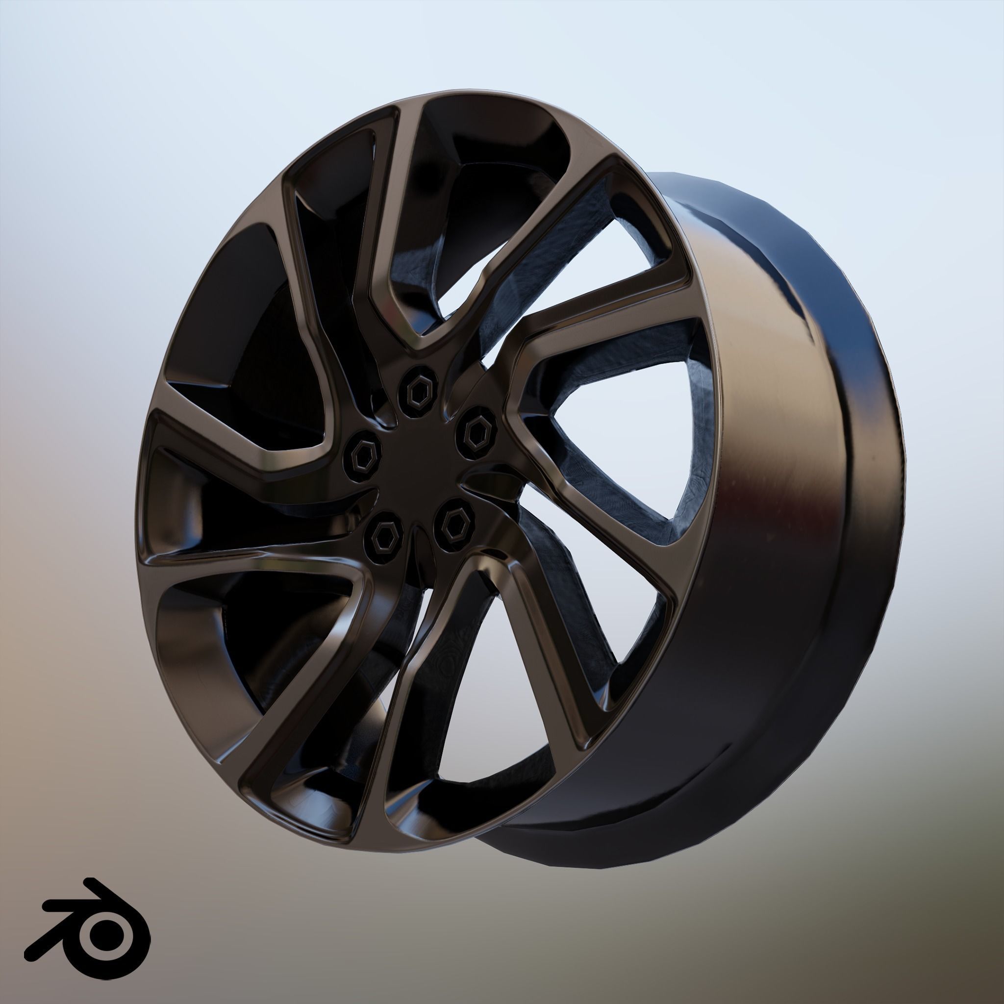 Sport Car Rim 3 Game-Ready 3D Model Low-poly 3D model_2