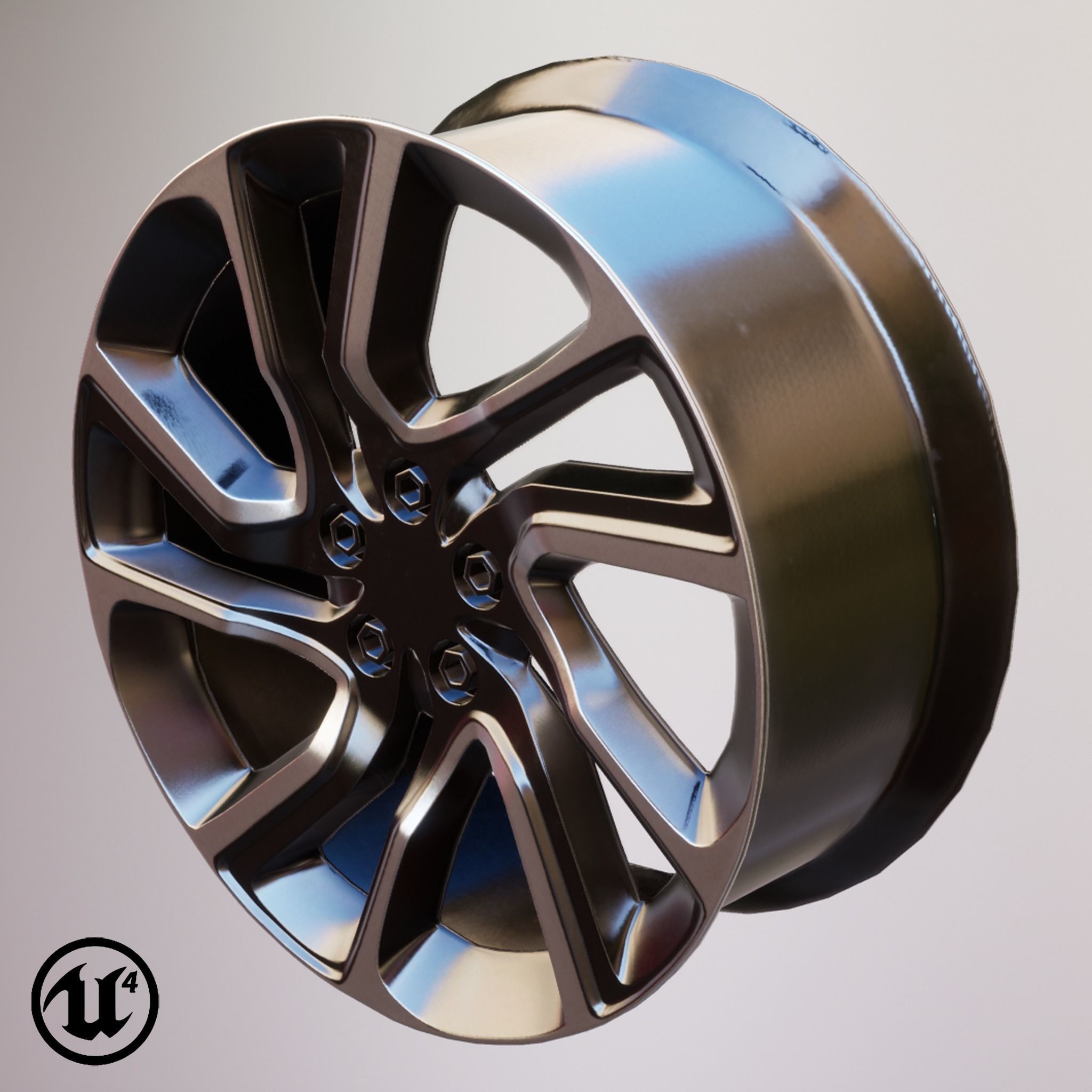 Sport Car Rim 3 Game-Ready 3D Model Low-poly 3D model_16