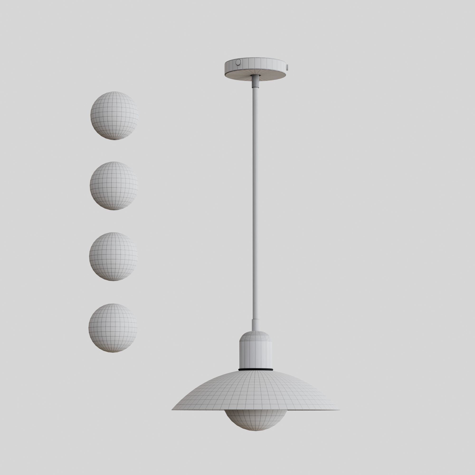 Arundel Orb Pendant 5 color combination 3D model_1