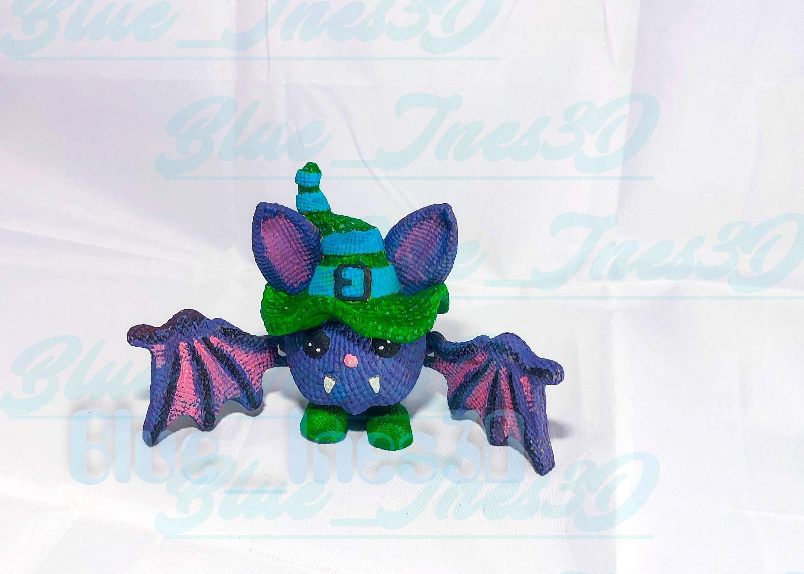 CROCHETD KNITTED SPOOKY BAT PRINT IN PLACE 3D print model_3