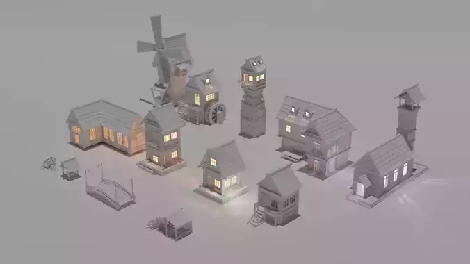 Medieval Village Set