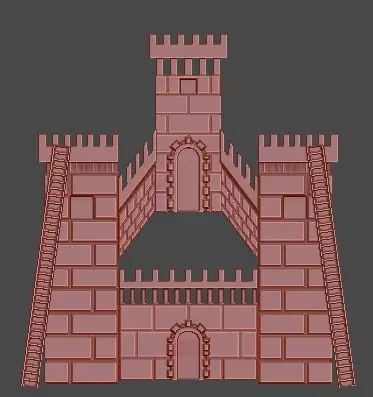 castillo escaleras 3D model