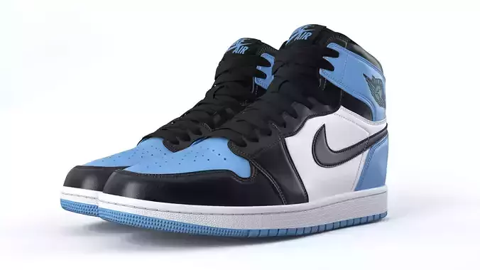 Jordan 1 Retro   PBR Low-poly 3D model
