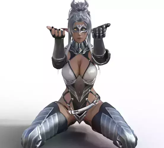 Dark elf warrior woman 3D print model