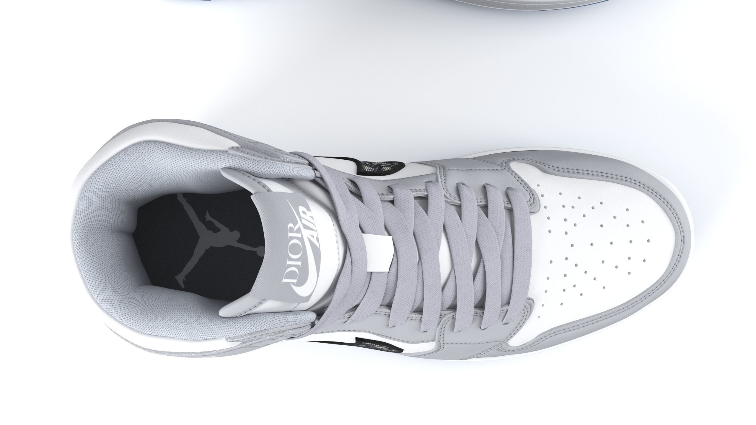 Jordan 1 Retro High Dior Low-poly 3D model_4