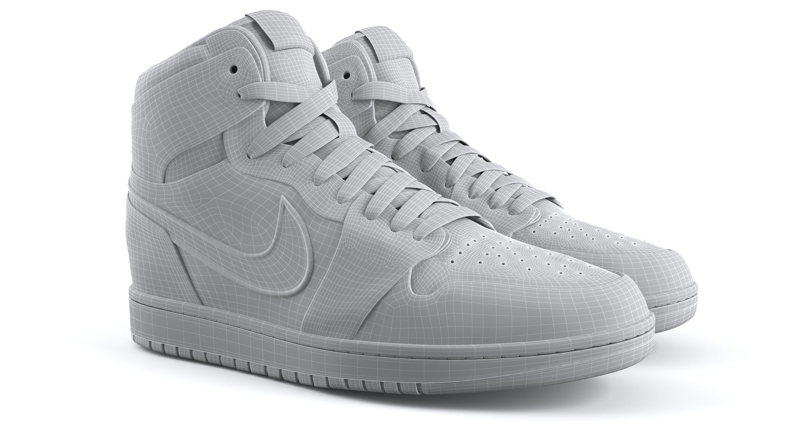 Jordan 1 Retro High Dior Low-poly 3D model_12