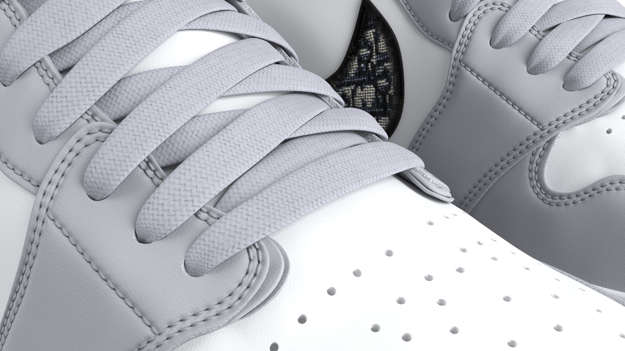 Jordan 1 Retro High Dior Low-poly 3D model_7