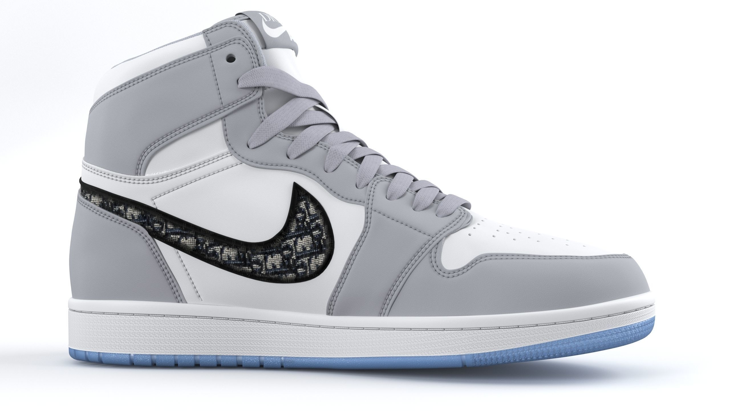 Jordan 1 Retro High Dior Low-poly 3D model_8