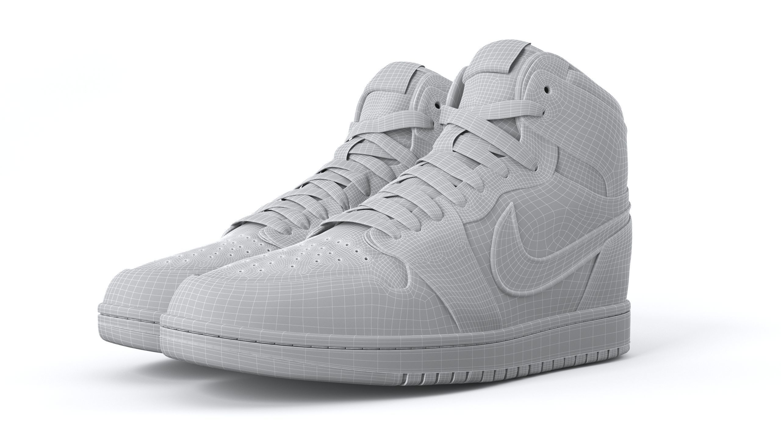 Jordan 1 Retro High Dior Low-poly 3D model_11