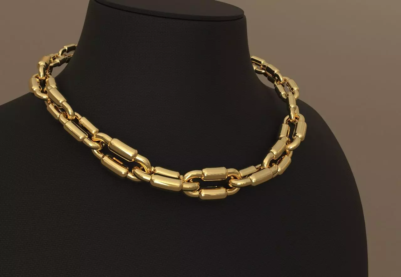 Tiffany Pipe Model Graduated Necklace or chain link 3D print model_0