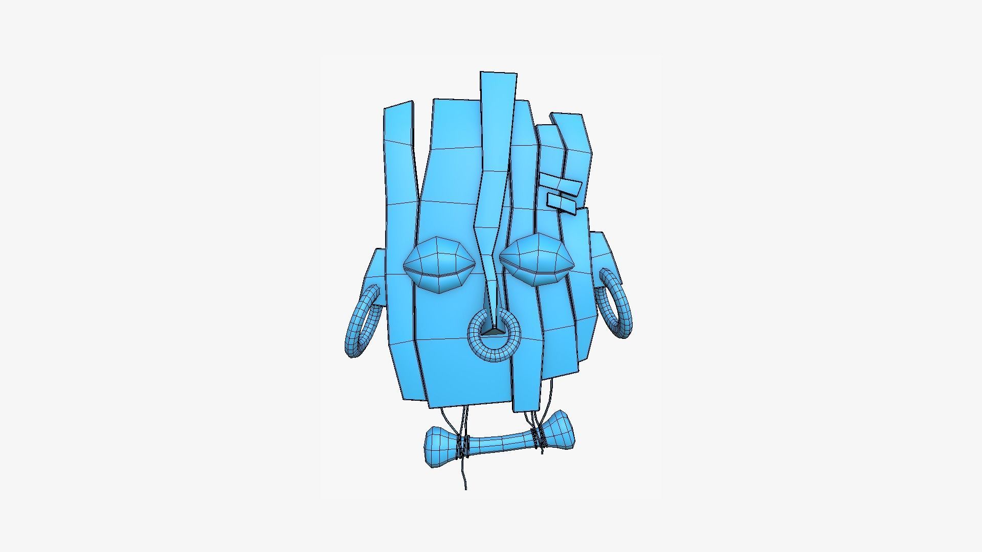 Tribal Mask E09 Full Mud - Costume Character Design Low-poly 3D model_14