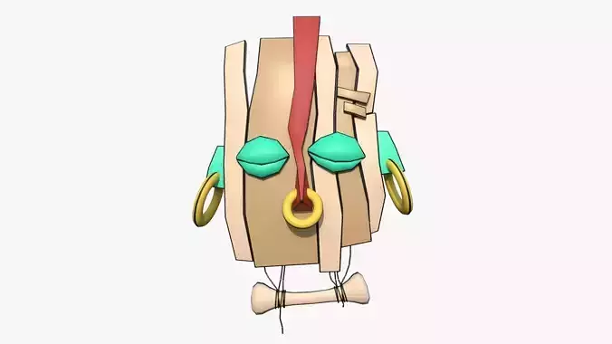 Tribal Mask E11 Cartoon - Costume Character Design Low-poly 3D model