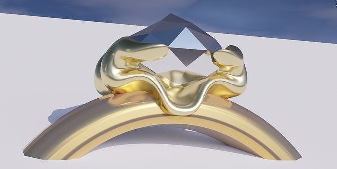 Jewelry Diamond Cocktail Ring 3dm stl obj 3D print model 3D print model