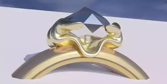 Jewelry Diamond Cocktail Ring 3dm stl obj 3D print model
