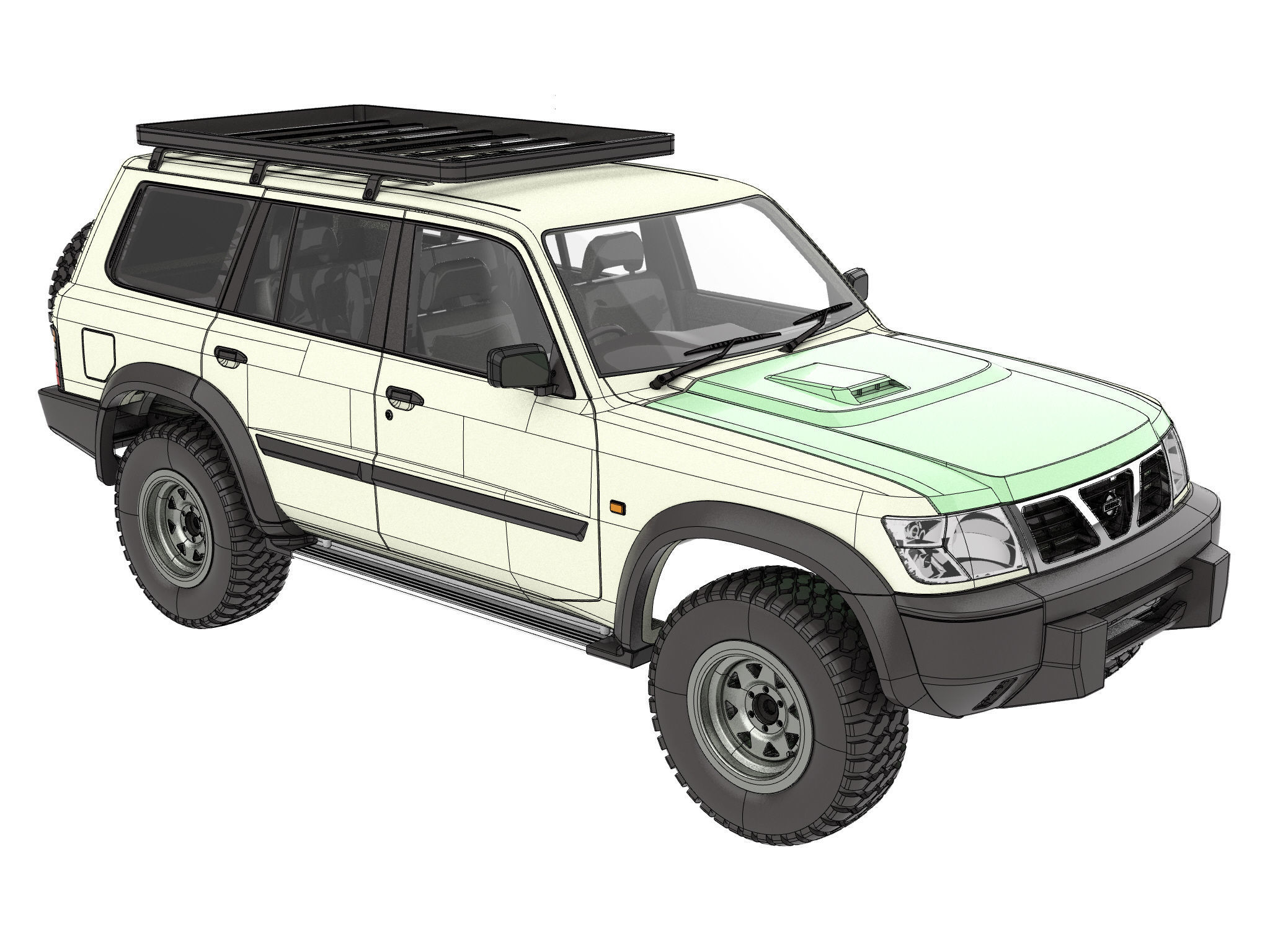 NISSAN PATROL Y61 1997- 2004 1 10 SCALE WAGOM 3D PRINT 3D print model_24