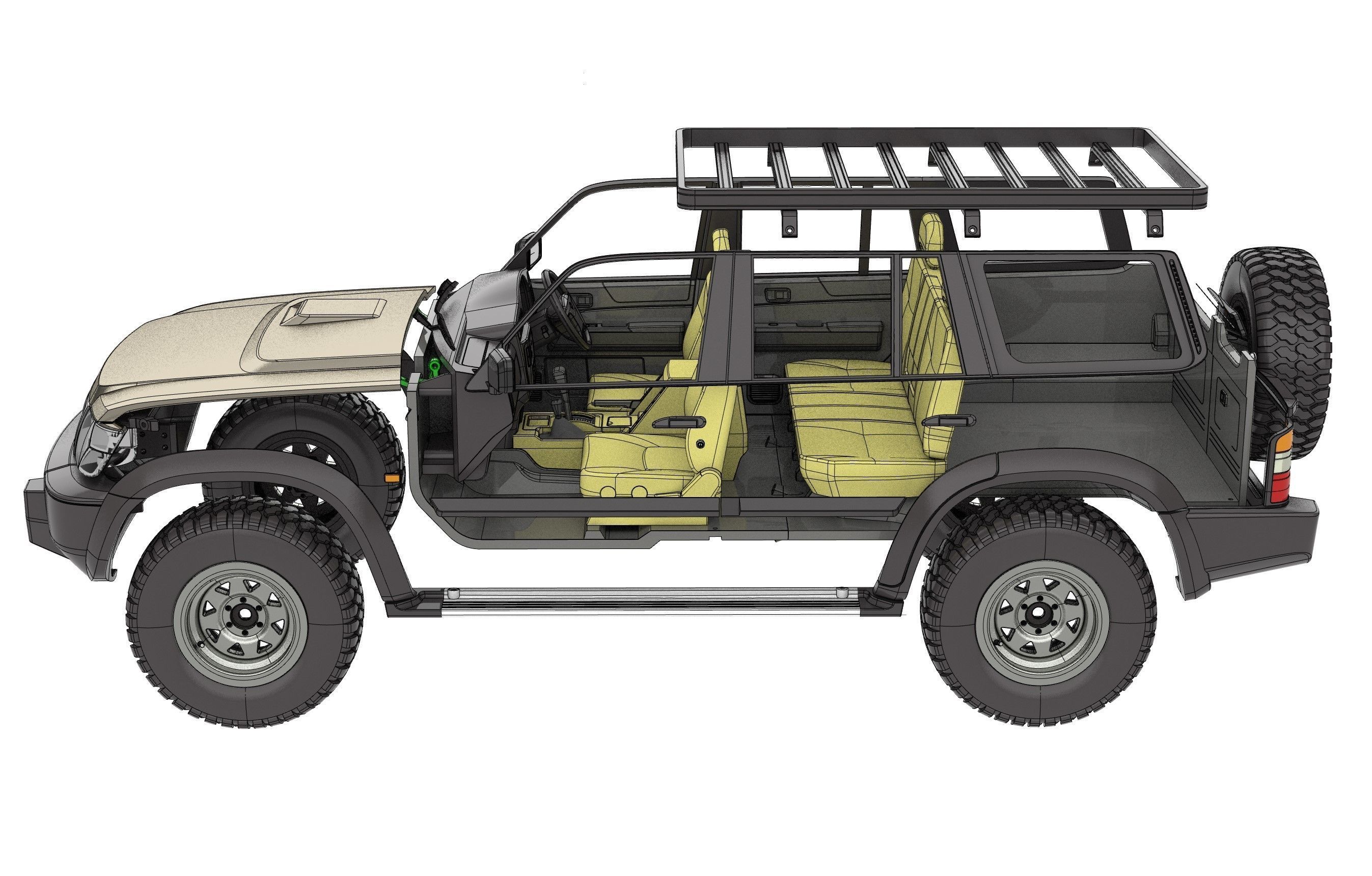 NISSAN PATROL Y61 1997- 2004 1 10 SCALE WAGOM 3D PRINT 3D print model_14