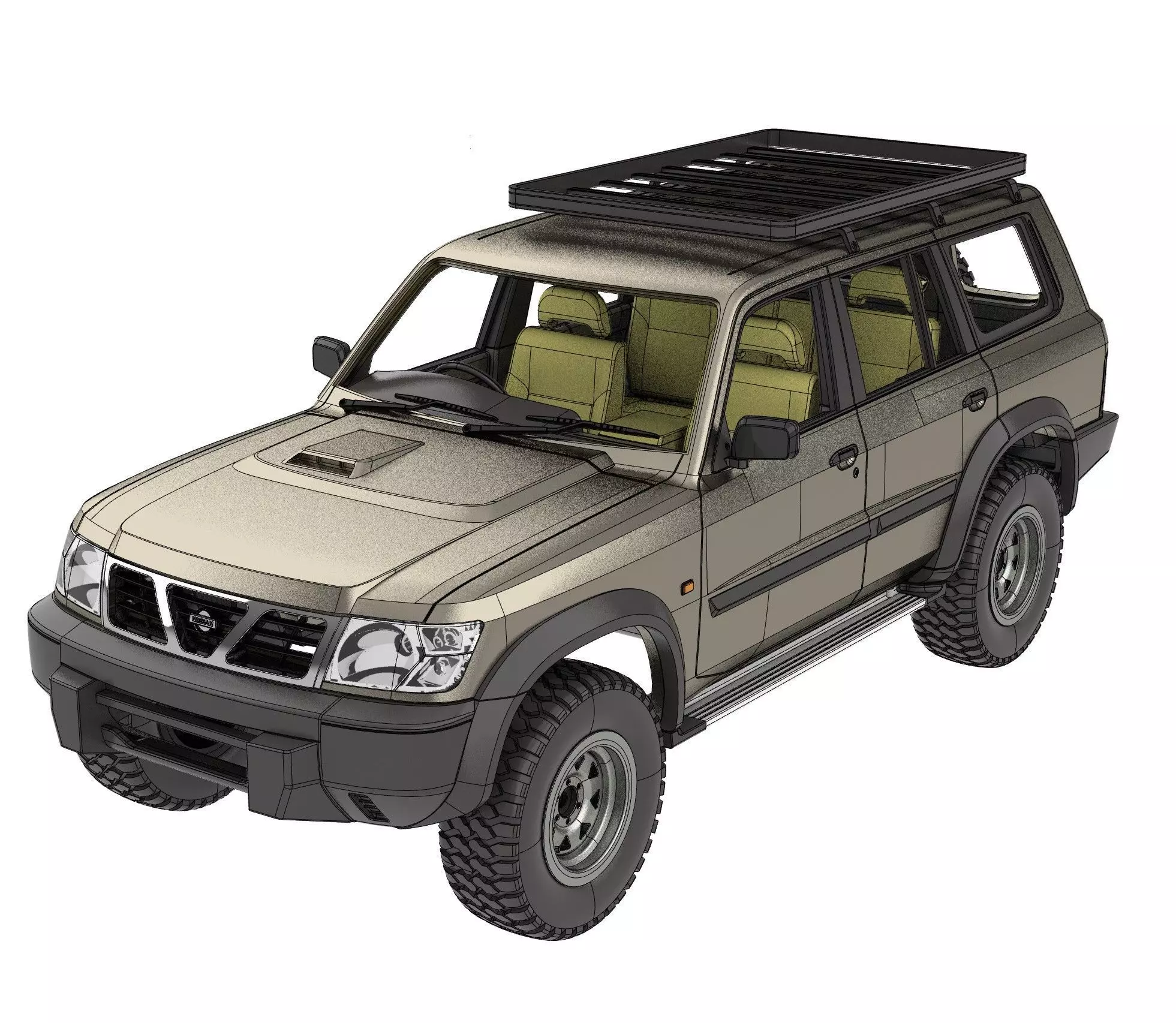 NISSAN PATROL Y61 1997- 2004 1 10 SCALE WAGOM 3D PRINT 3D print model_0