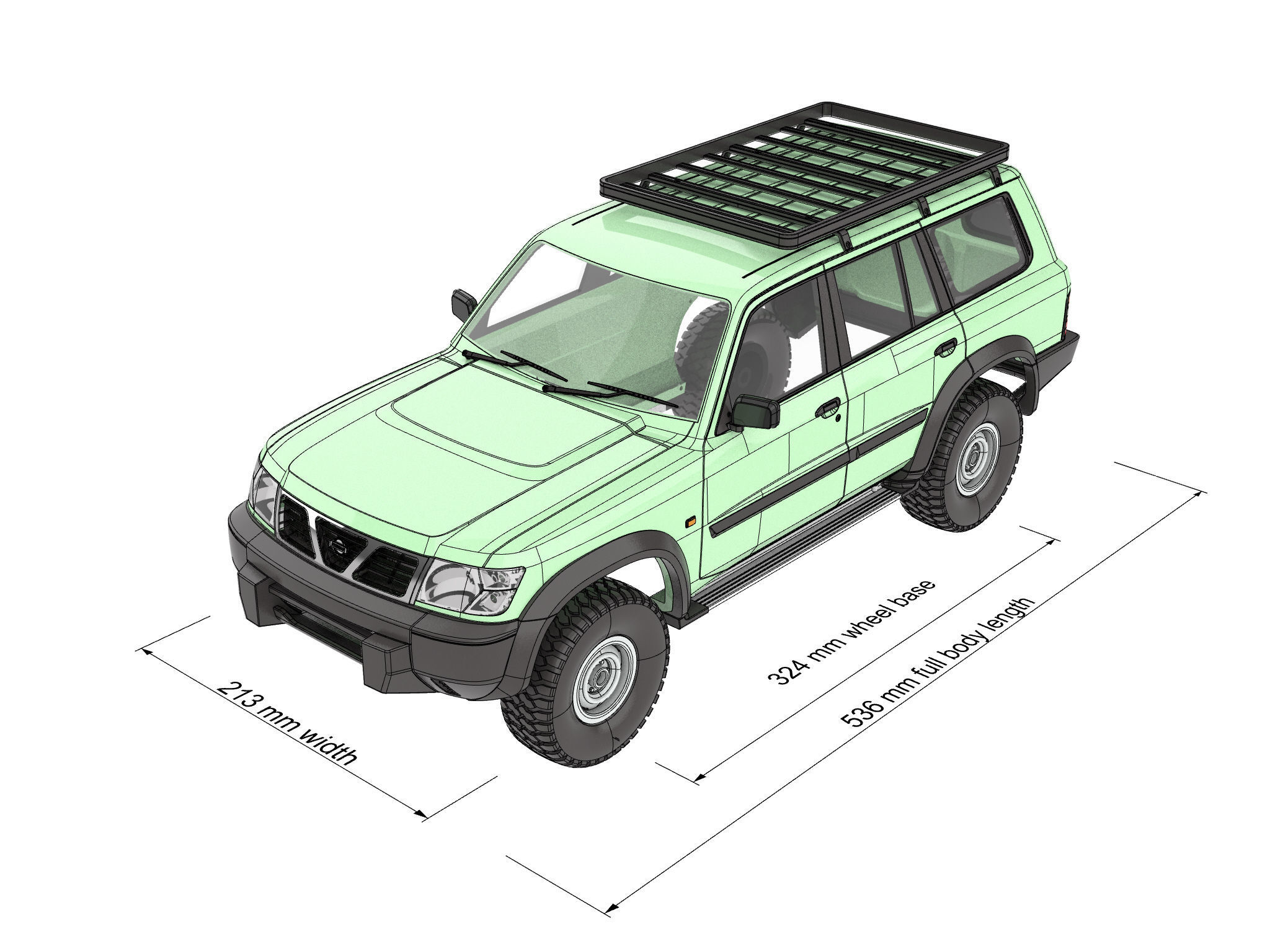 NISSAN PATROL Y61 1997- 2004 1 10 SCALE WAGOM 3D PRINT 3D print model_15