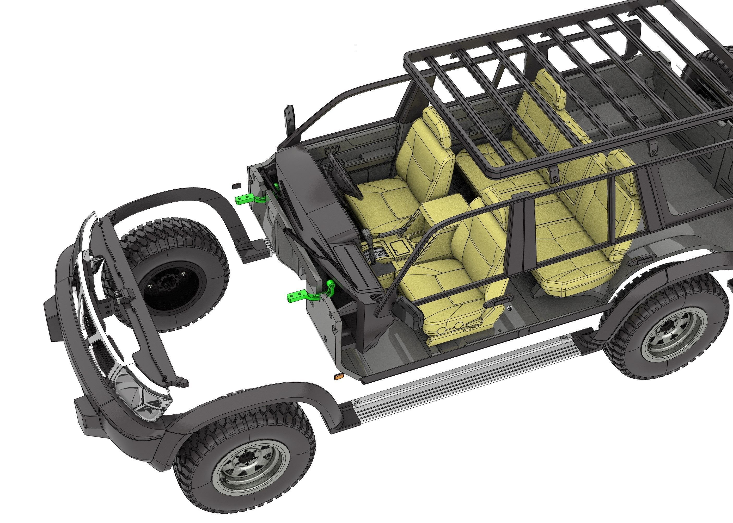 NISSAN PATROL Y61 1997- 2004 1 10 SCALE WAGOM 3D PRINT 3D print model_13