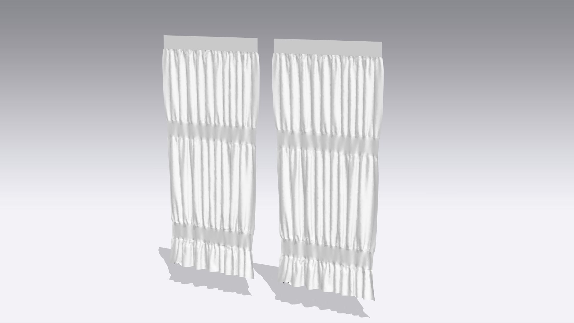Curtain Low-poly 3D model_2