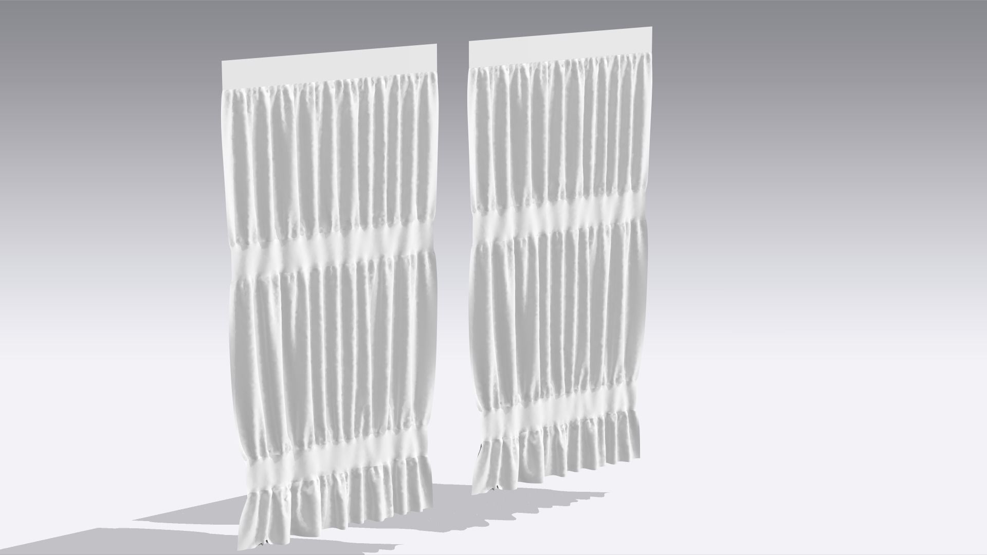Curtain Low-poly 3D model_4
