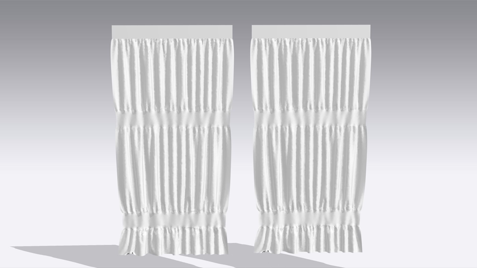 Curtain Low-poly 3D model_1