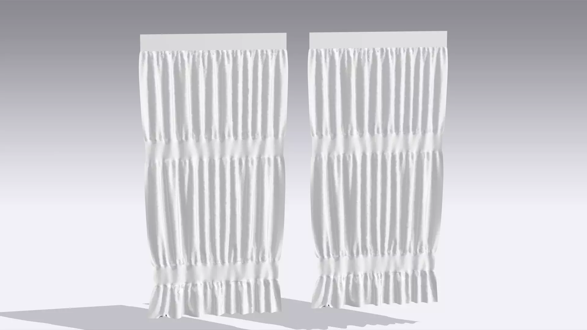 Curtain Low-poly 3D model_0