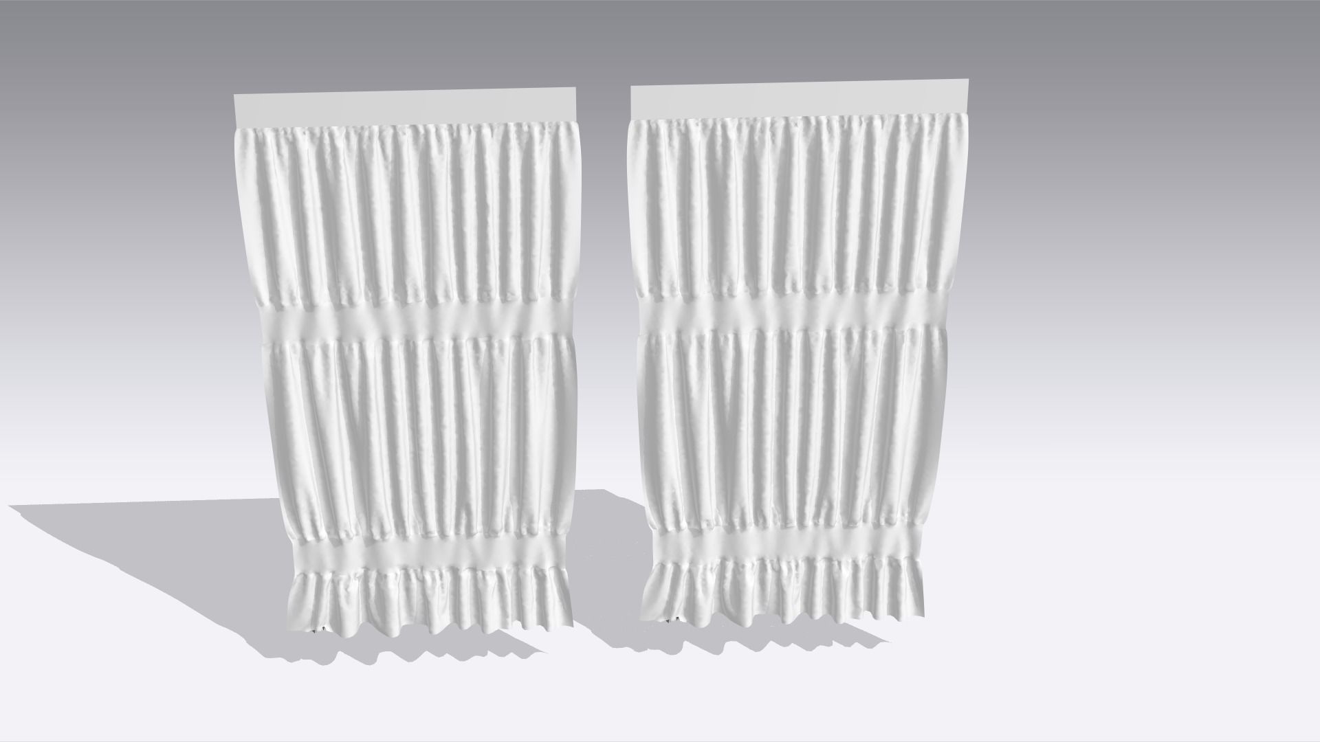 Curtain Low-poly 3D model_3