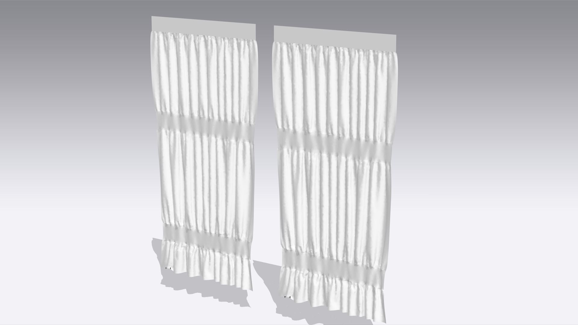 Curtain Low-poly 3D model_5