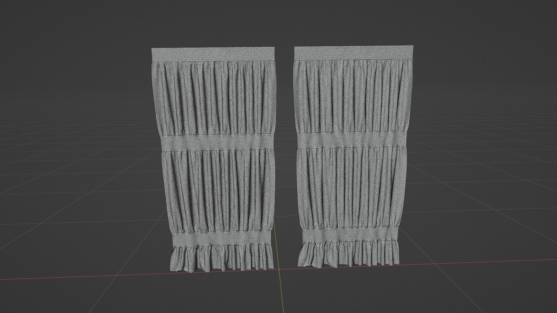 Curtain Low-poly 3D model_7