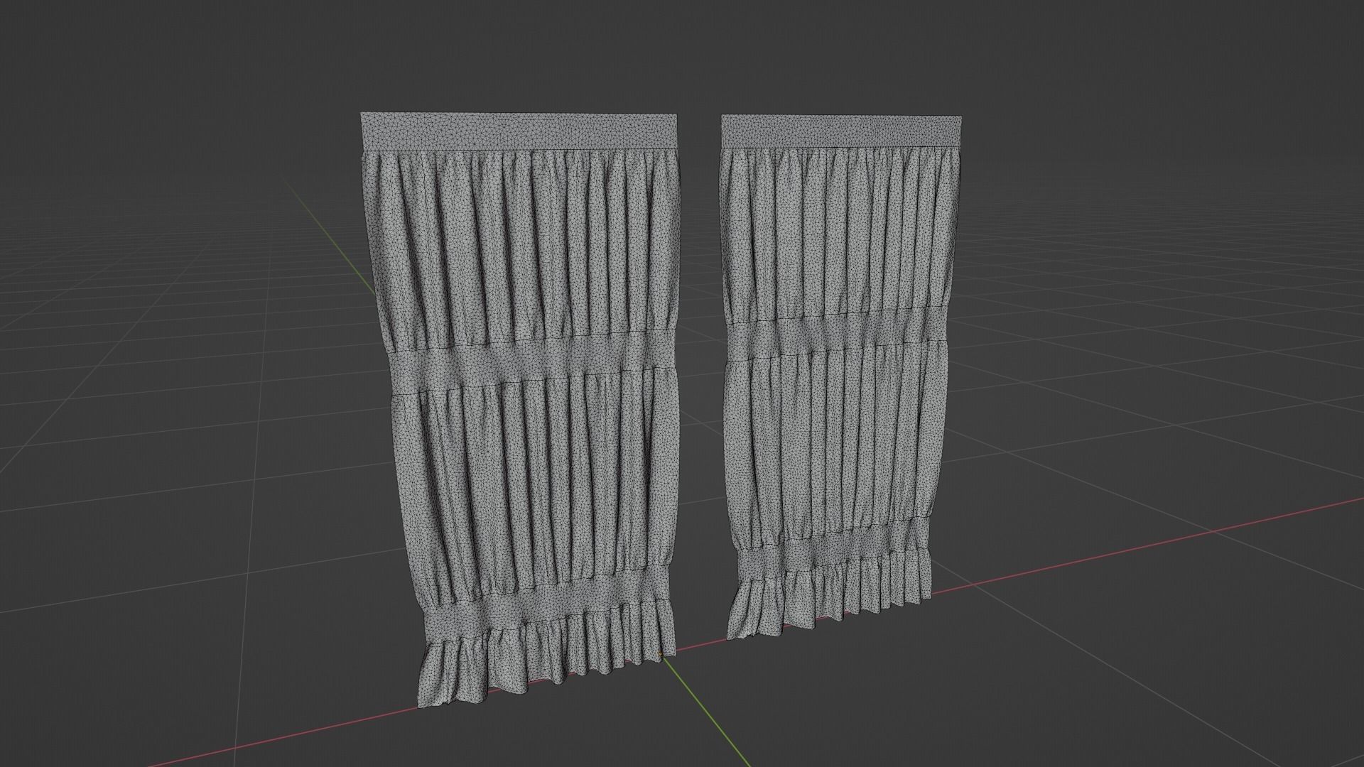 Curtain Low-poly 3D model_6