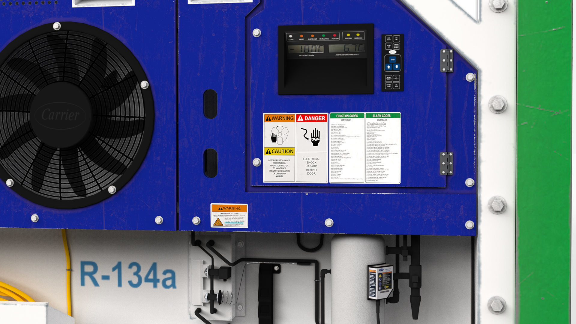 40ft EVERGREEN Container Reefer CARRIER 3D model_8