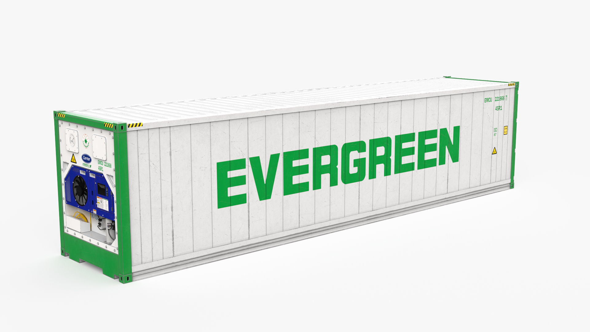 40ft EVERGREEN Container Reefer CARRIER 3D model_3