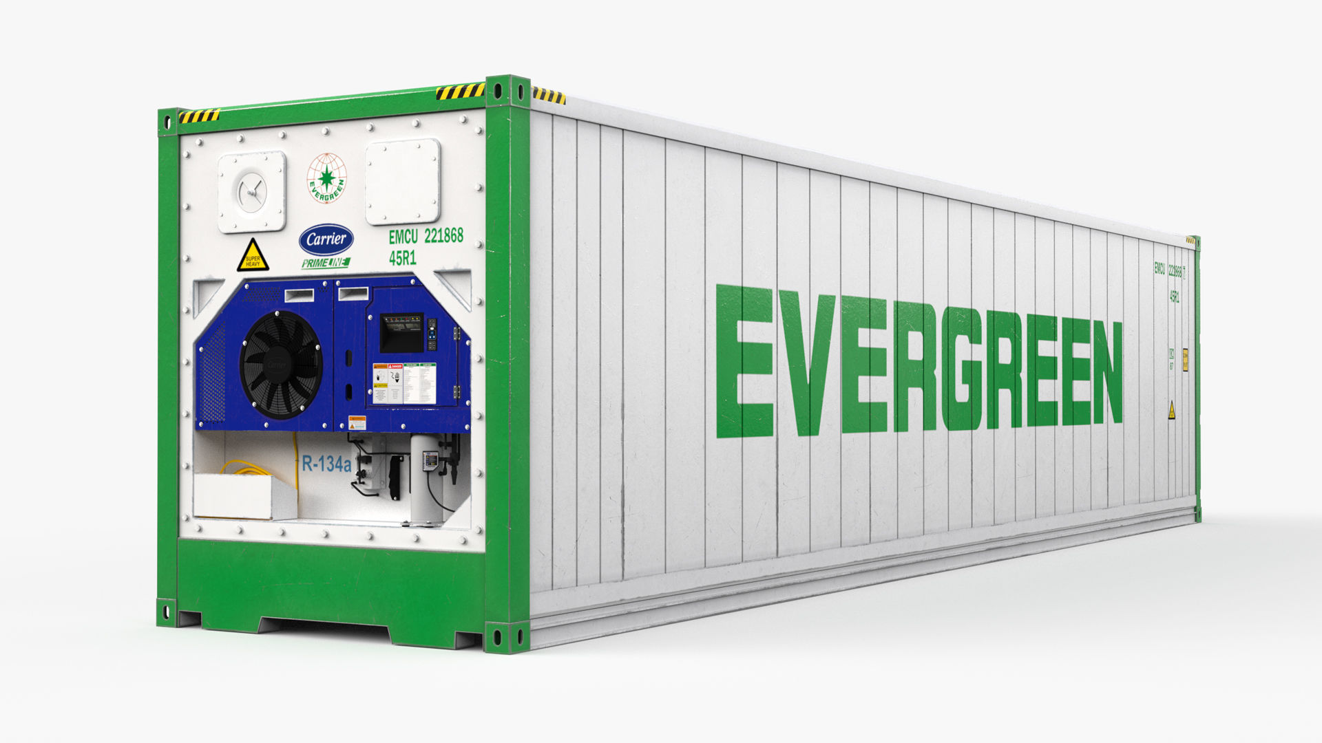 40ft EVERGREEN Container Reefer CARRIER 3D model_1