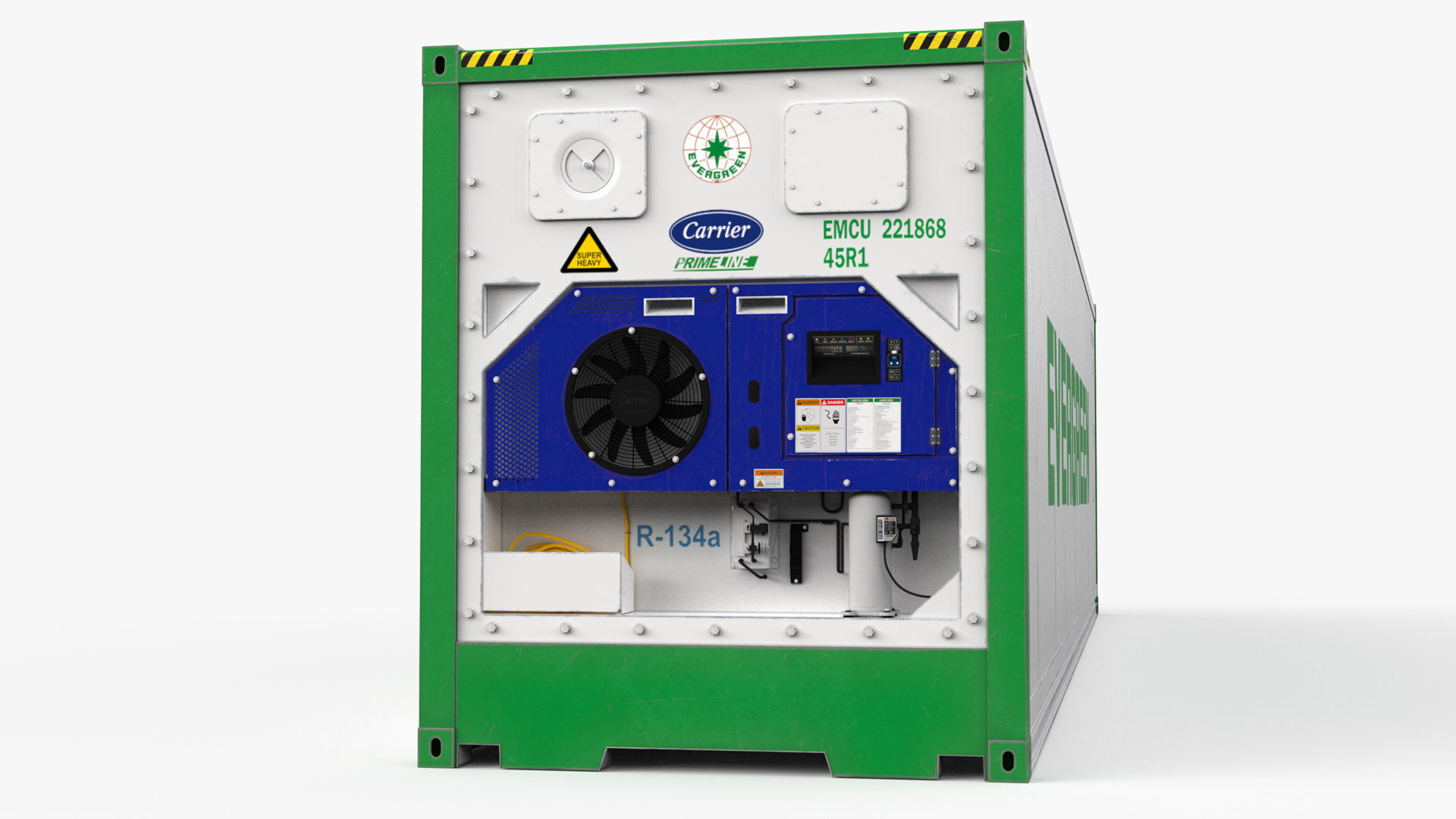 40ft EVERGREEN Container Reefer CARRIER 3D model_2