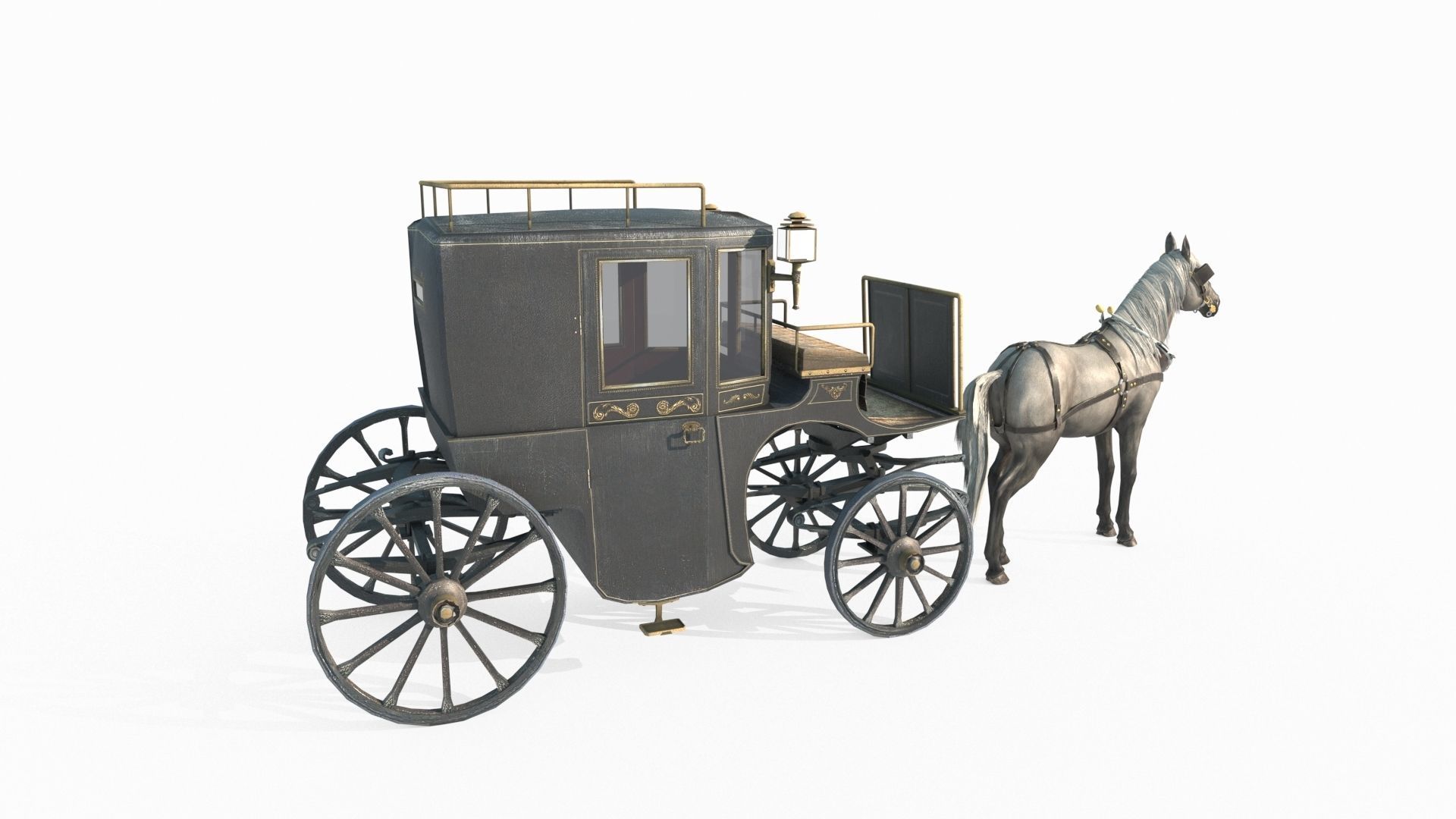 Medieval carriage 3D model_3