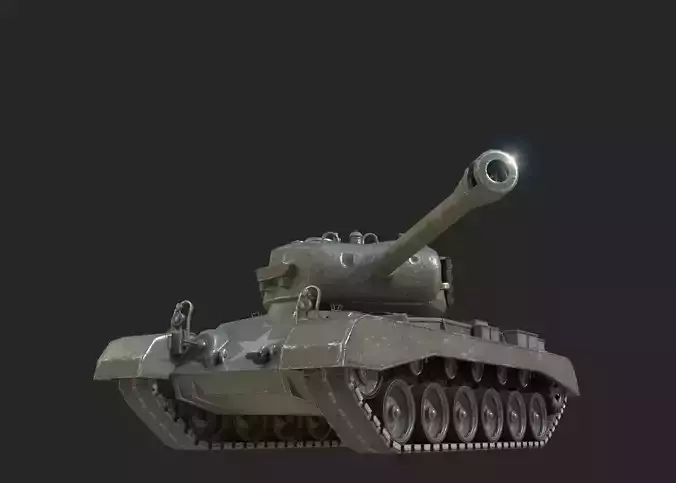 WWII US ARMY M26 M-26 Pershing Heavy Tank Low-poly 3D model