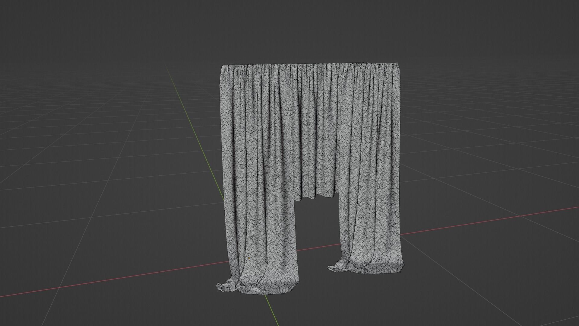 Curtain Low-poly 3D model_7