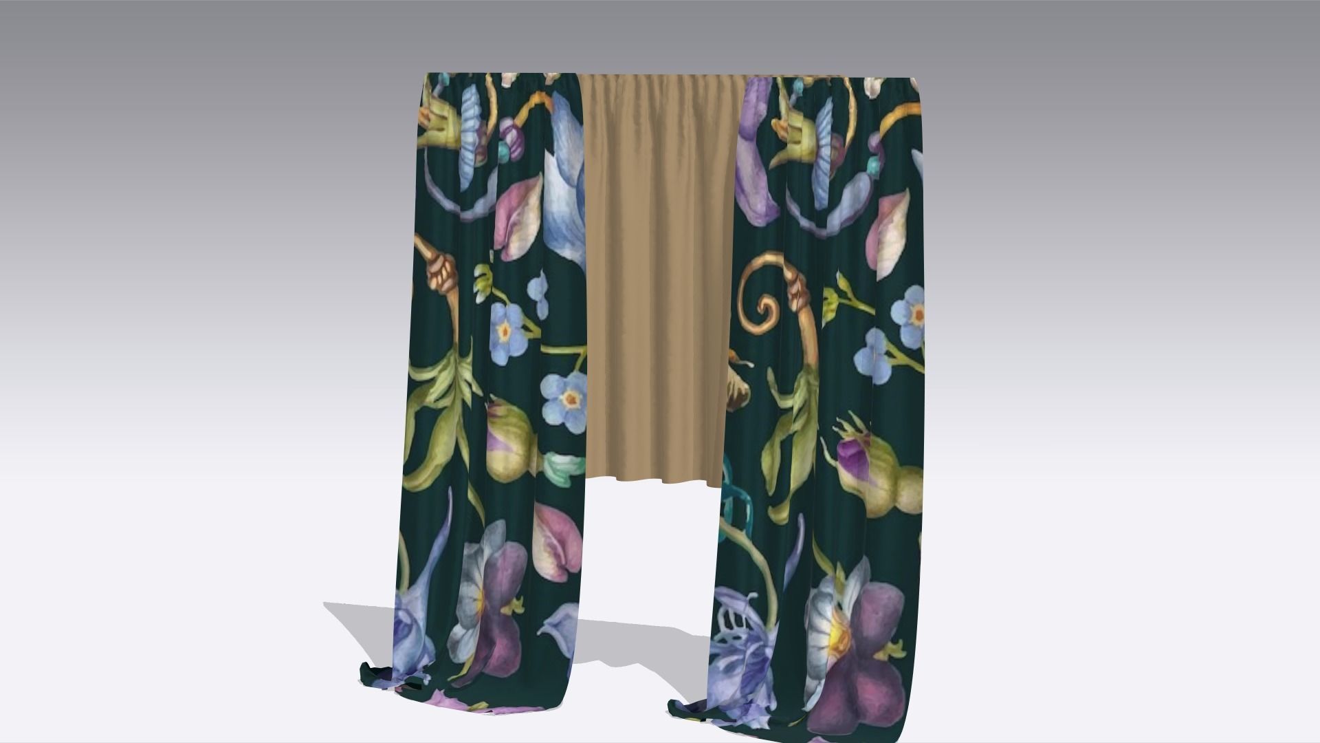 Curtain Low-poly 3D model_6