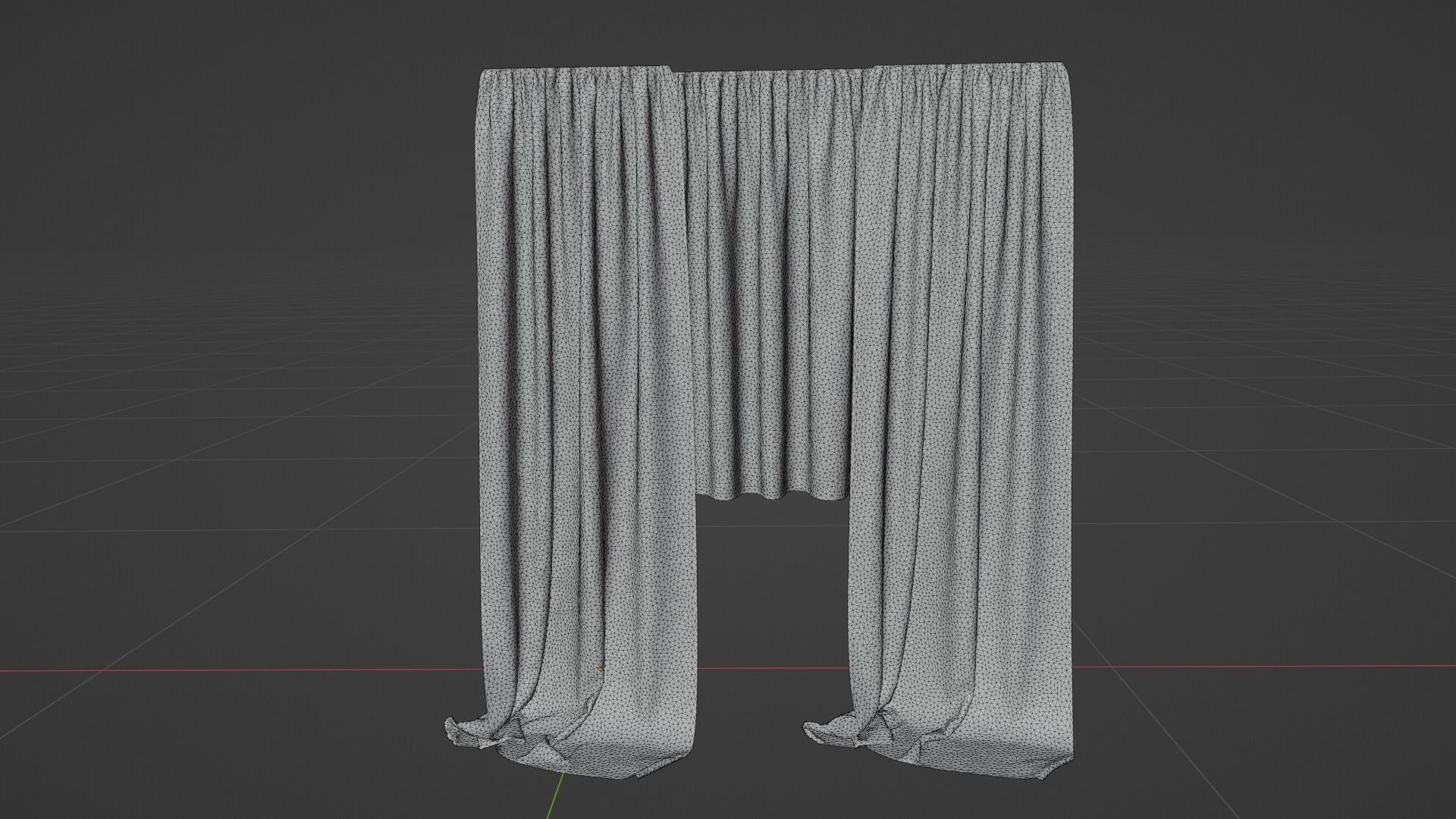 Curtain Low-poly 3D model_8