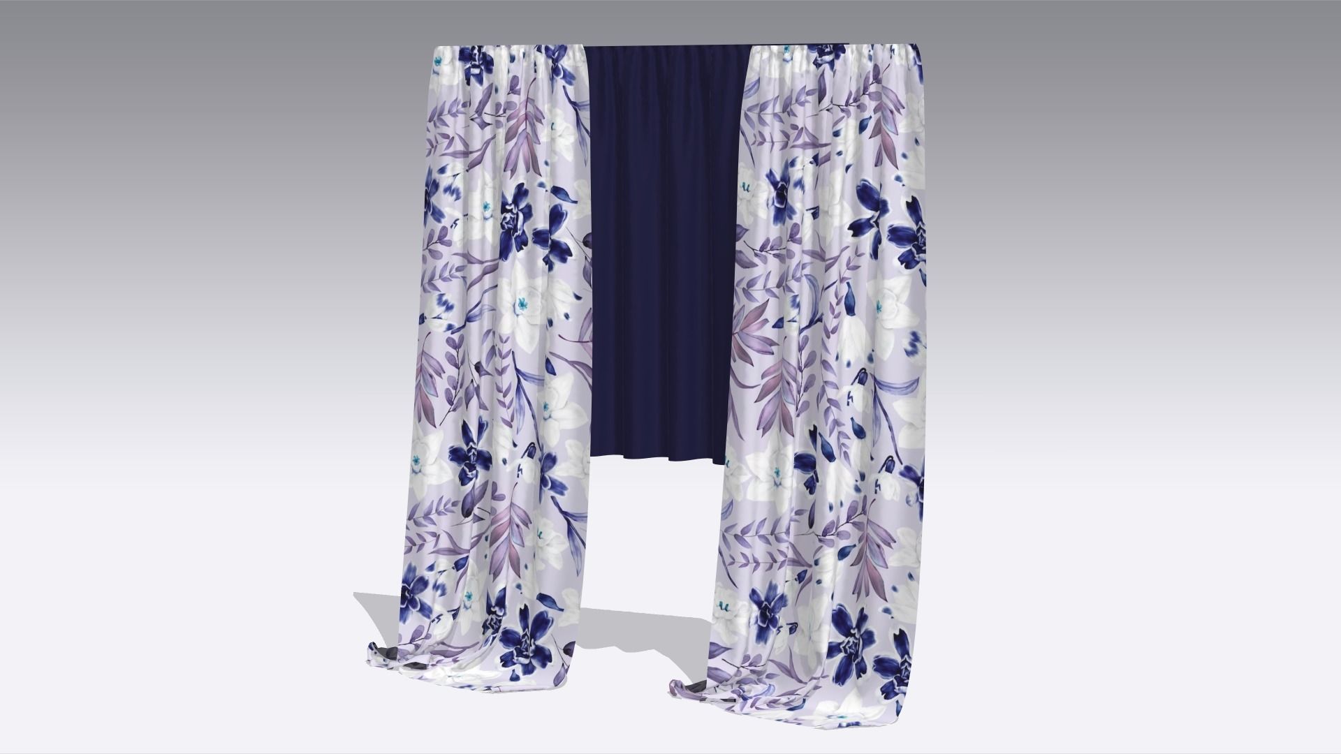 Curtain Low-poly 3D model_2