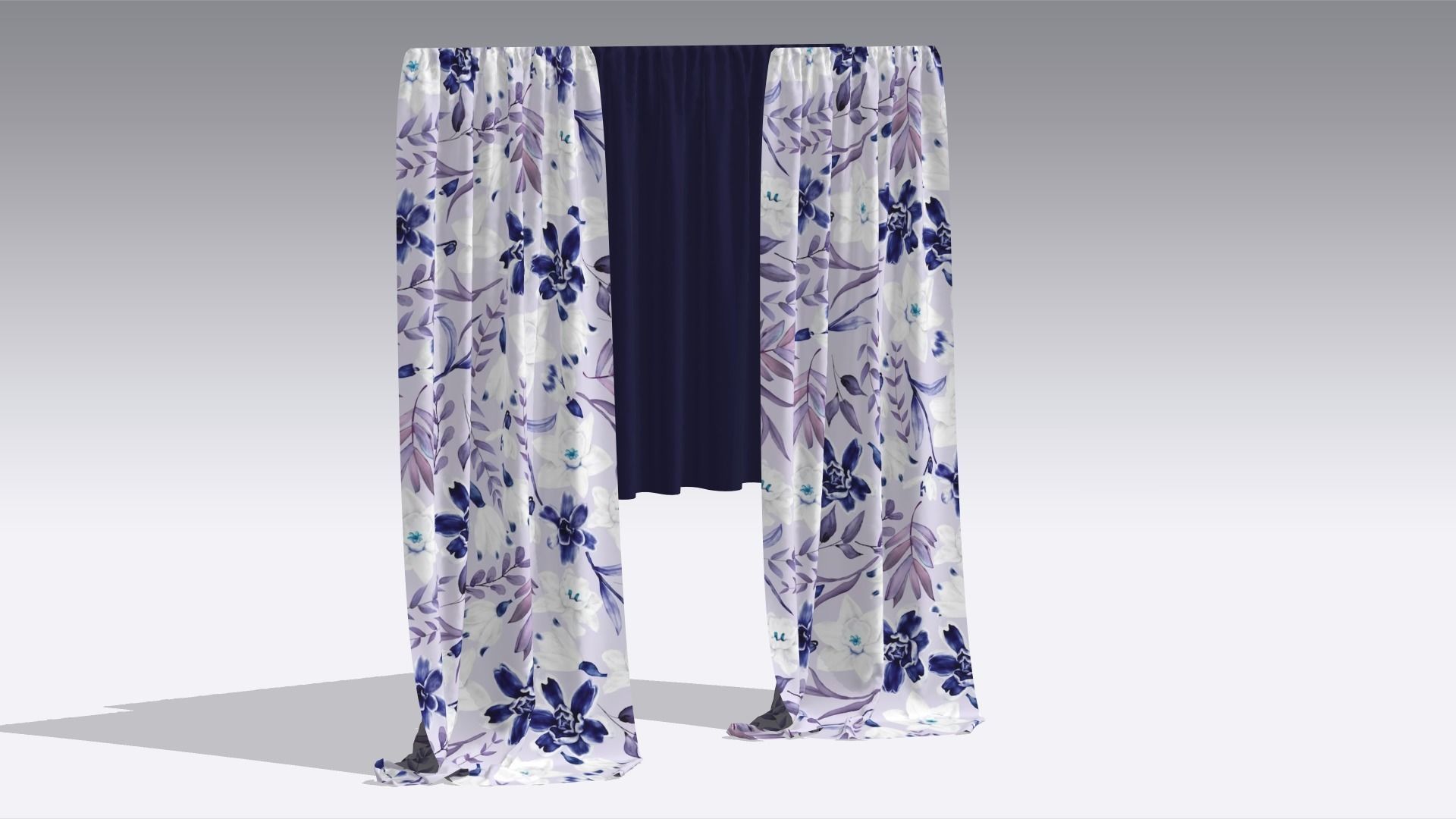 Curtain Low-poly 3D model_1