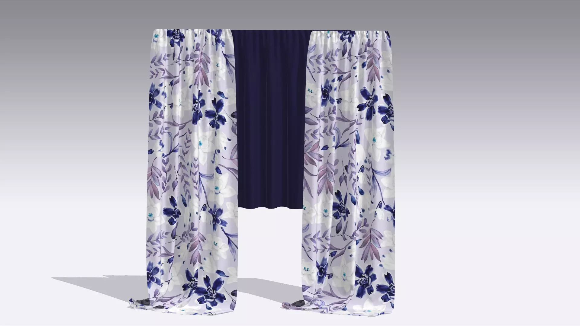 Curtain Low-poly 3D model_0