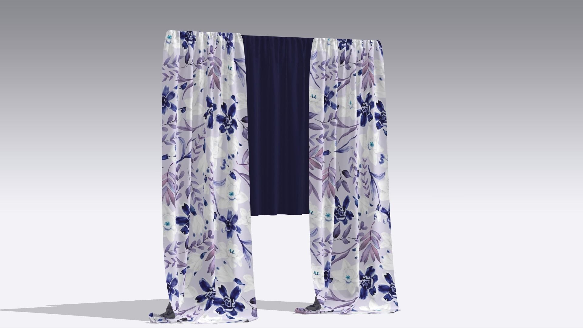 Curtain Low-poly 3D model_5